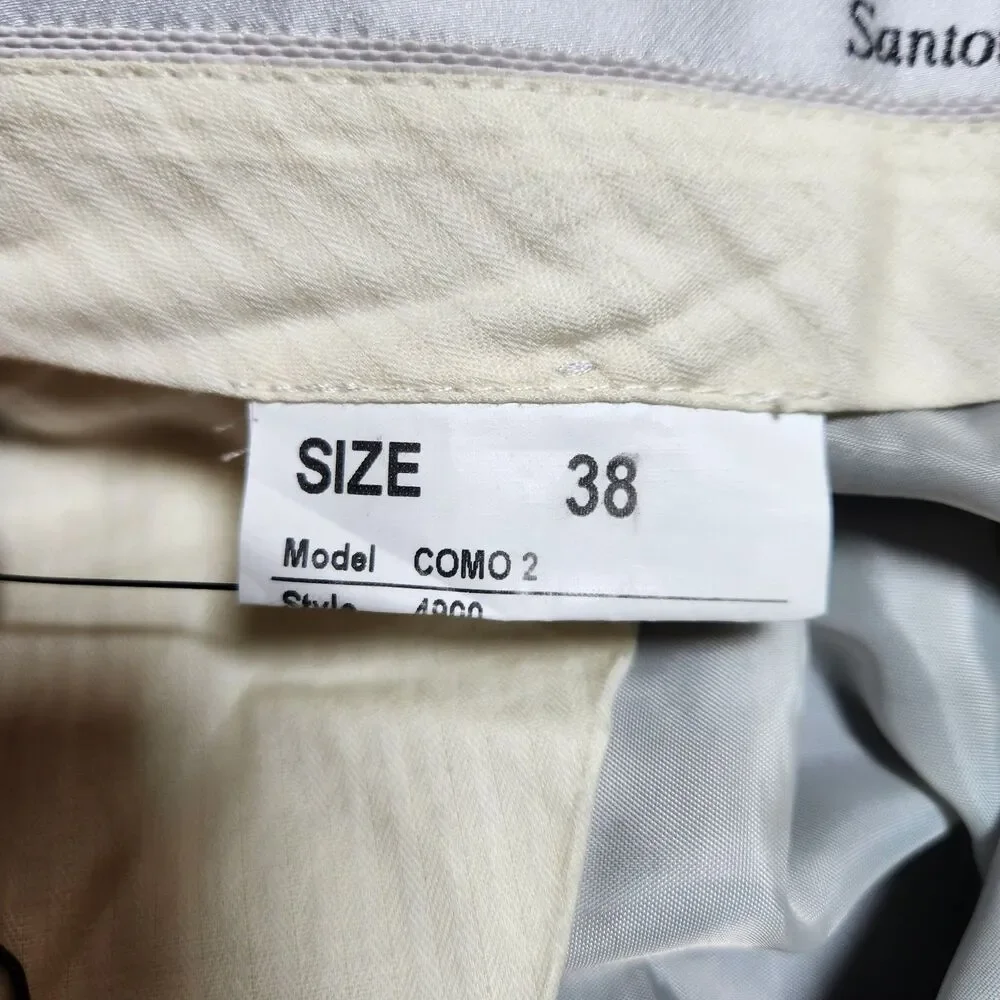 Santorelli Men 38 (37x28.5) Dark Gray 100% Wool Pleated Cuffed Dress Pants